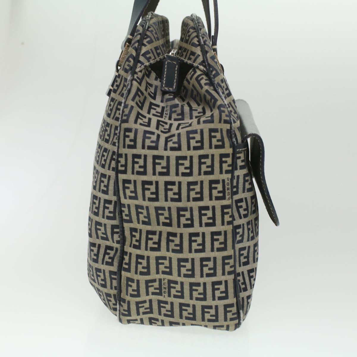 FENDI Zucchino Canvas Hand Bag Navy 71-16533-0-012  ac1835