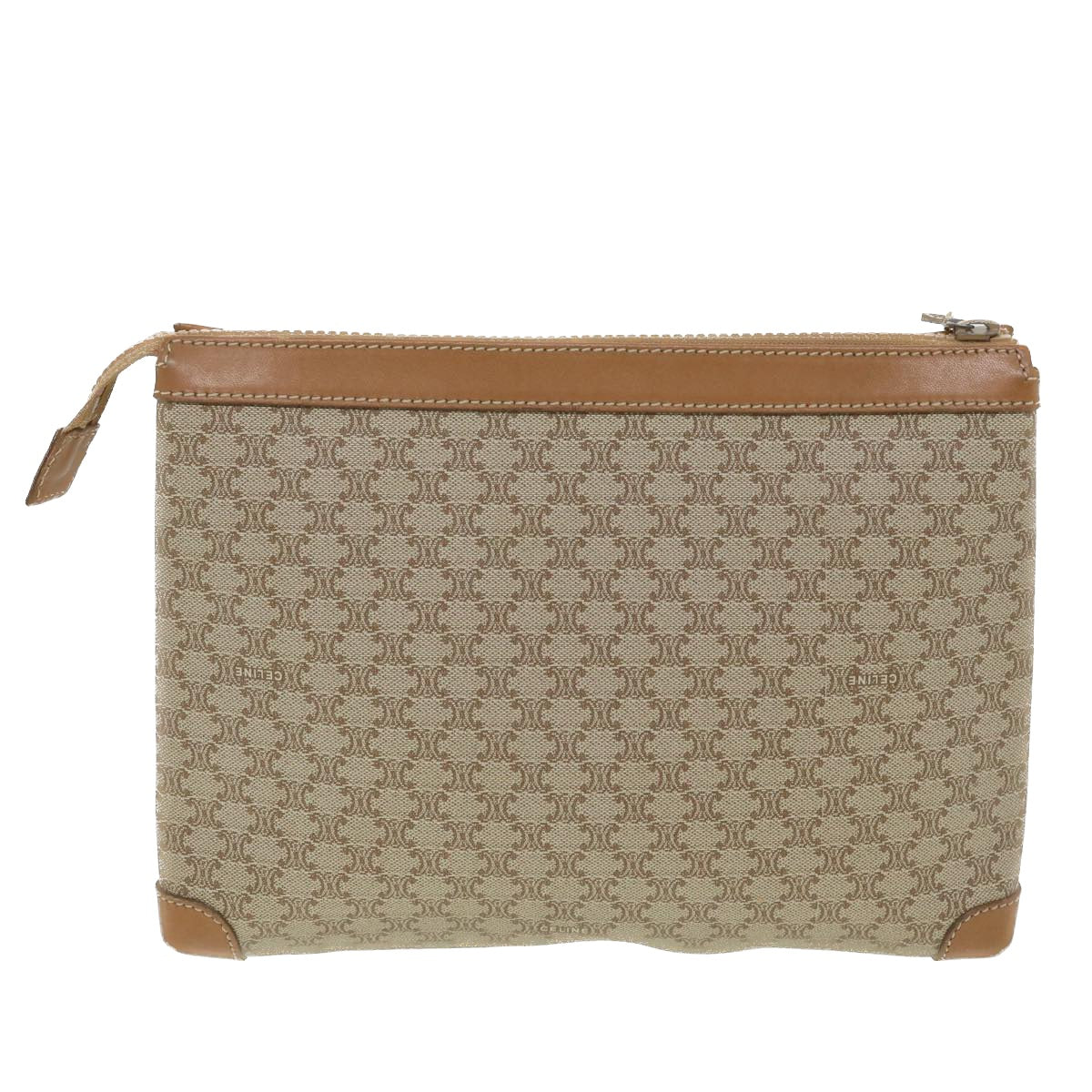 CELINE Macadam Canvas Clutch Bag Beige  ac1845