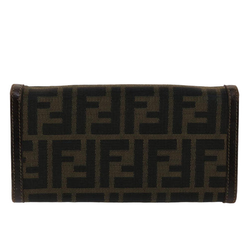 FENDI Zucca Canvas Long Wallet Black Brown 2309-30851/088  ac2046