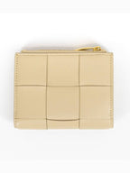 Bottega Veneta Intrecciato Bifold Zipper Half Wallet Porridge