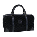 CELINE C Macadam Boston Bag Suede Leather Navy  ac2168