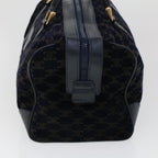 CELINE C Macadam Boston Bag Suede Leather Navy  ac2168