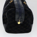 CELINE C Macadam Boston Bag Suede Leather Navy  ac2168