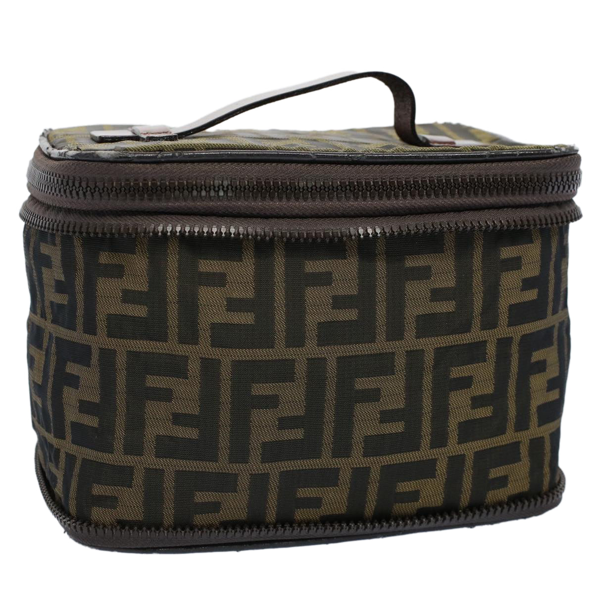 FENDI Zucca Canvas Vanity Cosmetic Pouch Brownac2172
