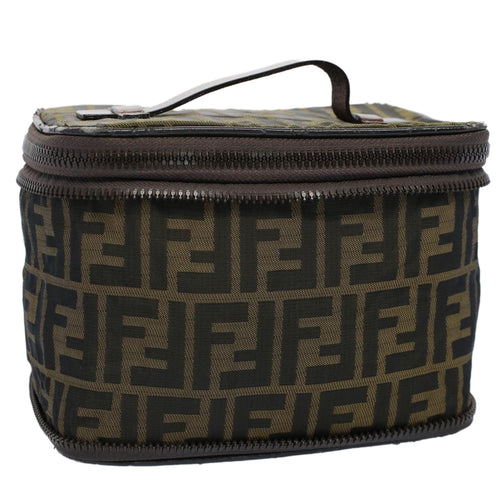 FENDI Zucca Canvas Vanity Cosmetic Pouch Brownac2172