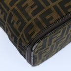 FENDI Zucca Canvas Vanity Cosmetic Pouch Brownac2172