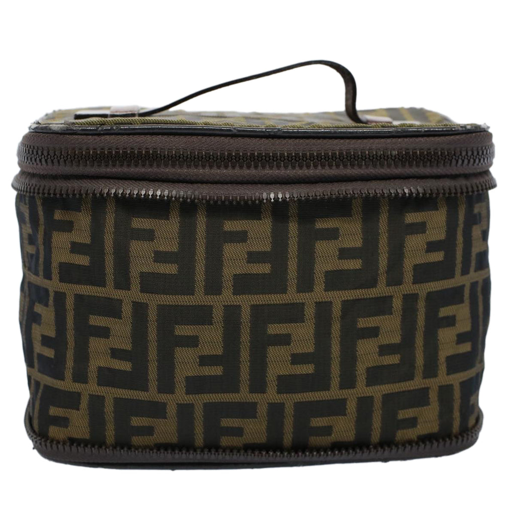 FENDI Zucca Canvas Vanity Cosmetic Pouch Brownac2172