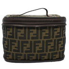 FENDI Zucca Canvas Vanity Cosmetic Pouch Brownac2172