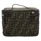 FENDI Zucca Canvas Vanity Cosmetic Pouch Brownac2172
