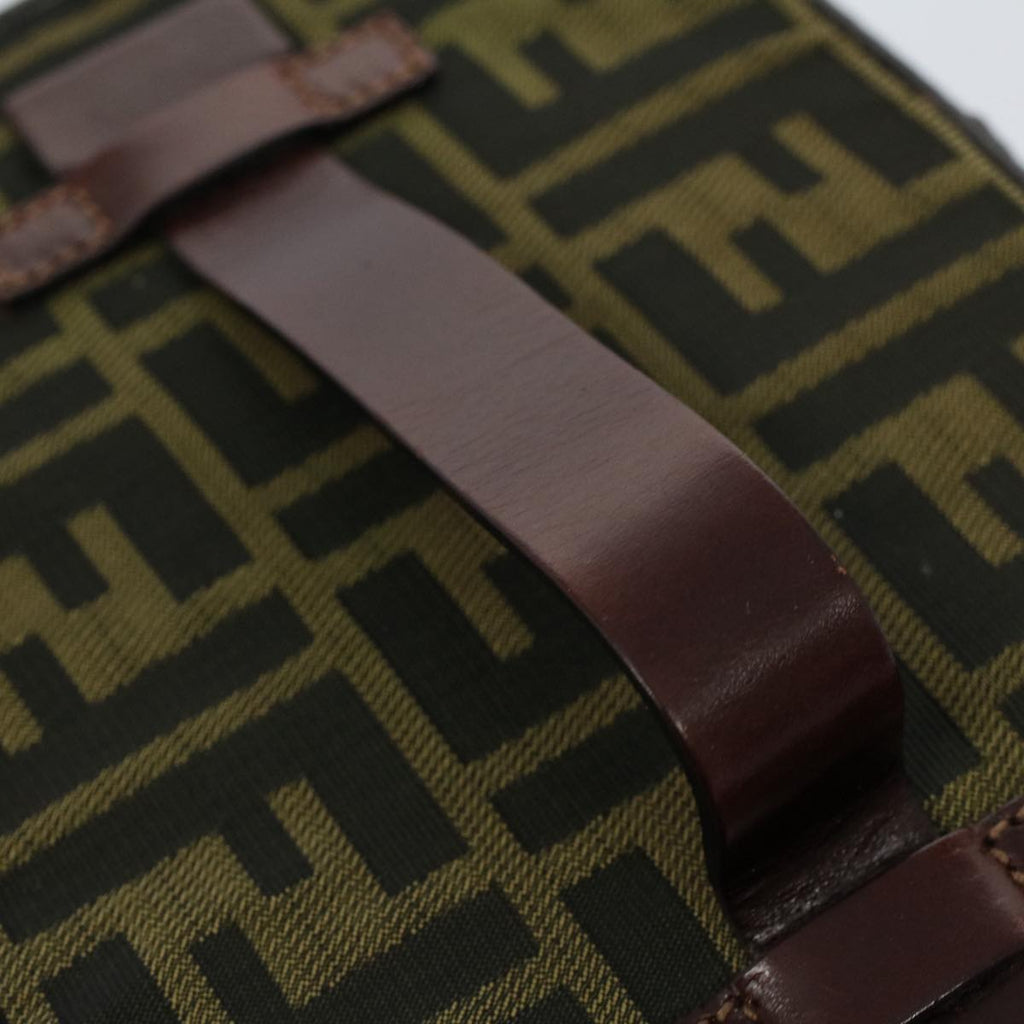 FENDI Zucca Canvas Vanity Cosmetic Pouch Brownac2172