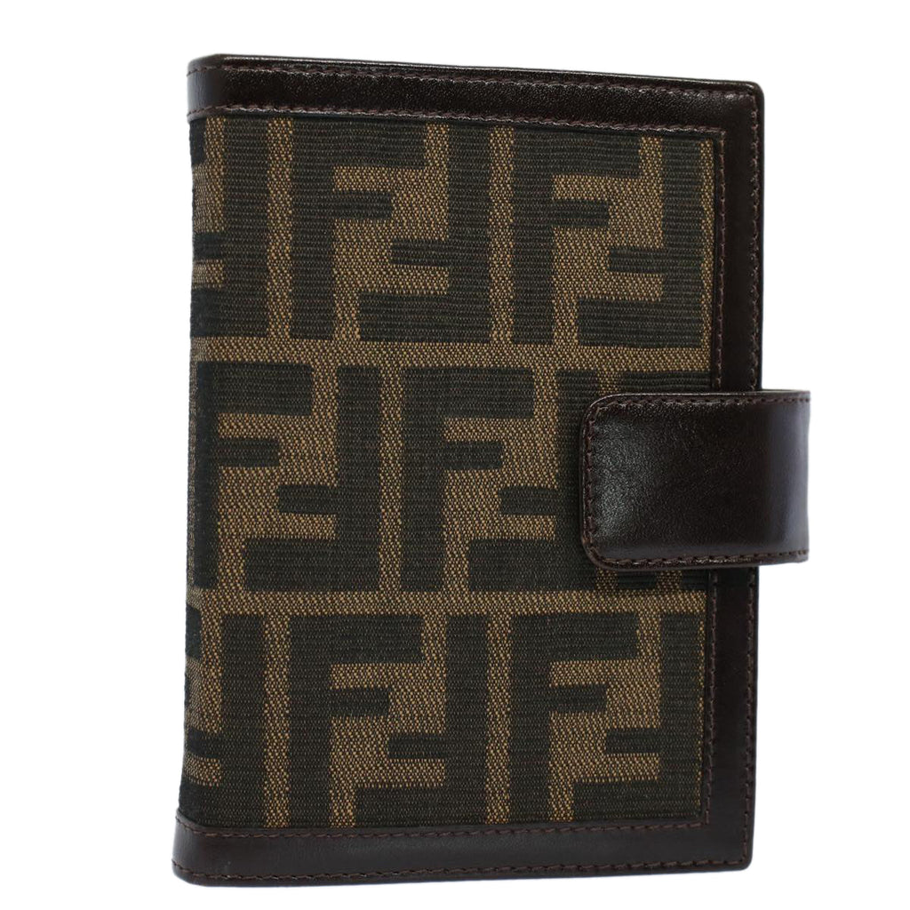 FENDI Zucca Canvas Agenda Day Planner Cover Brownac2173