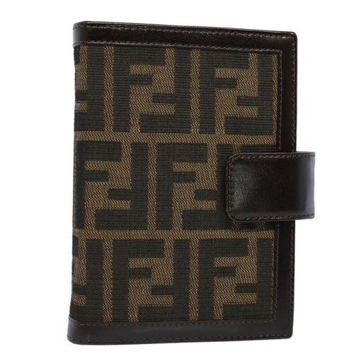 FENDI Zucca Canvas Agenda Day Planner Cover Brownac2173