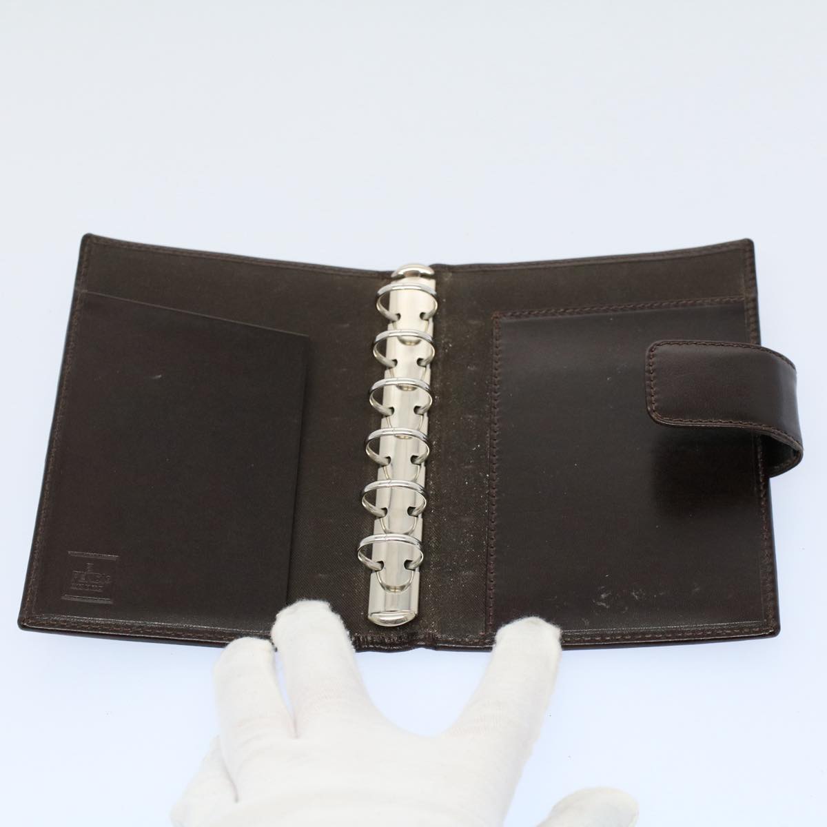 FENDI Zucca Canvas Agenda Day Planner Cover Brownac2173