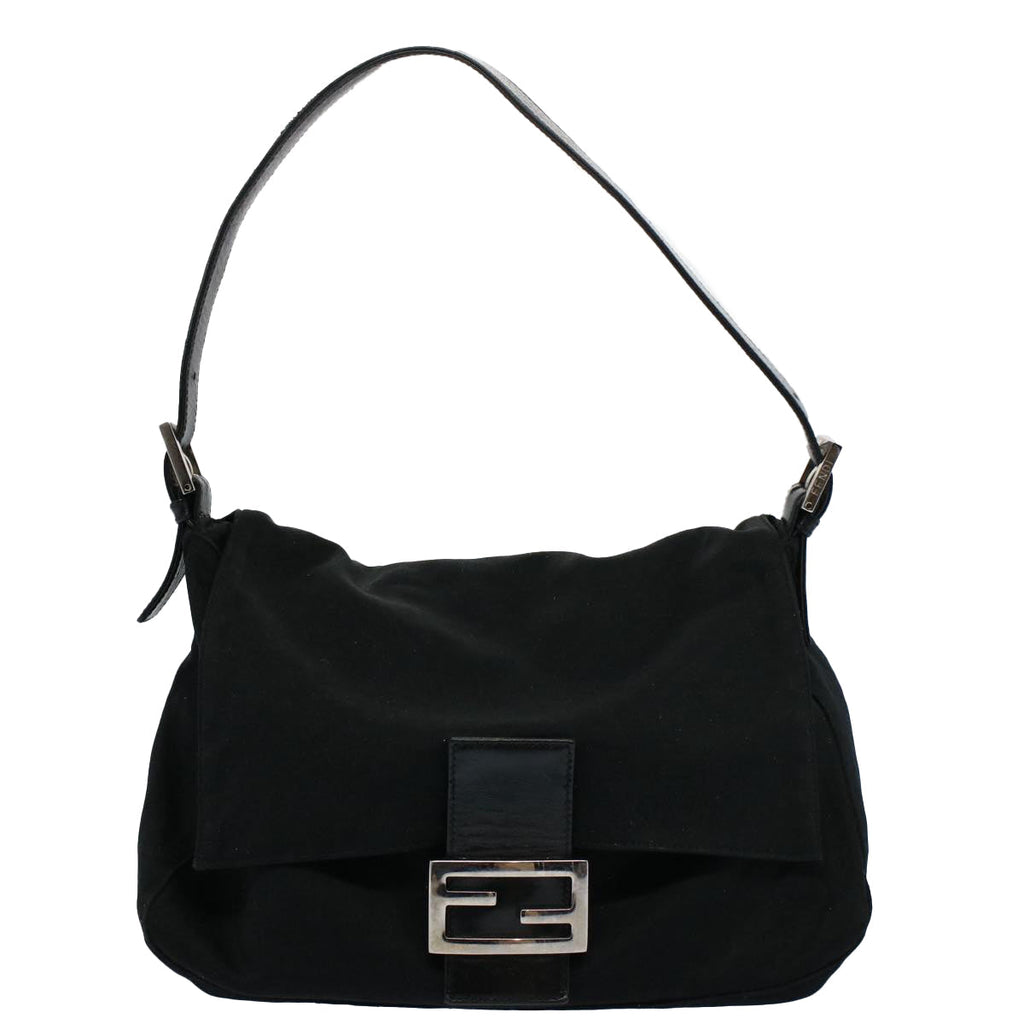 FENDI Mamma Baguette Shoulder Bag Nylon Blackac2413