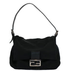 FENDI Mamma Baguette Shoulder Bag Nylon Blackac2413