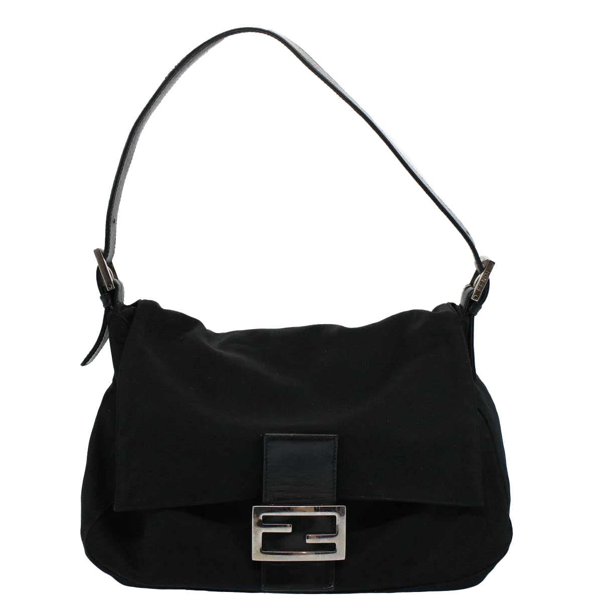 FENDI Mamma Baguette Shoulder Bag Nylon Blackac2413