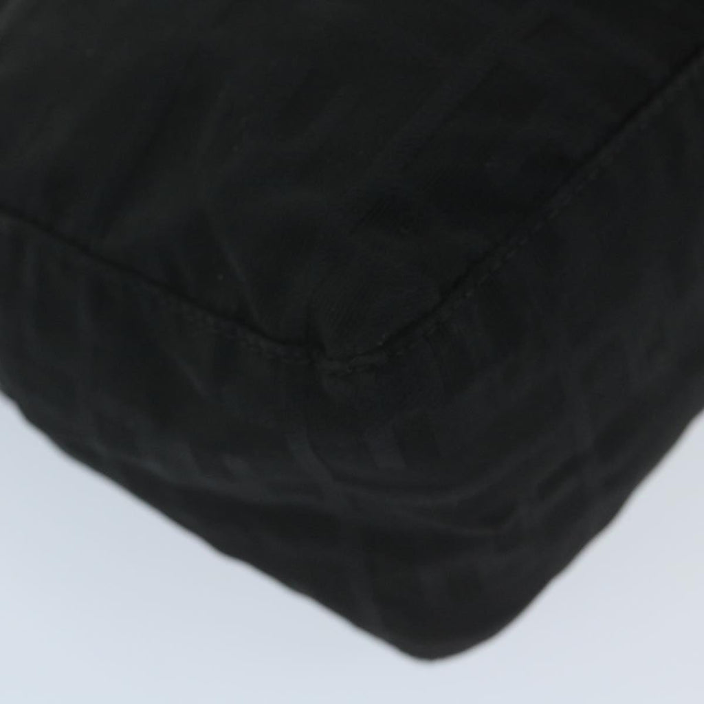 FENDI Zucca Canvas Tote Bag Nylon Leather Blackac2414