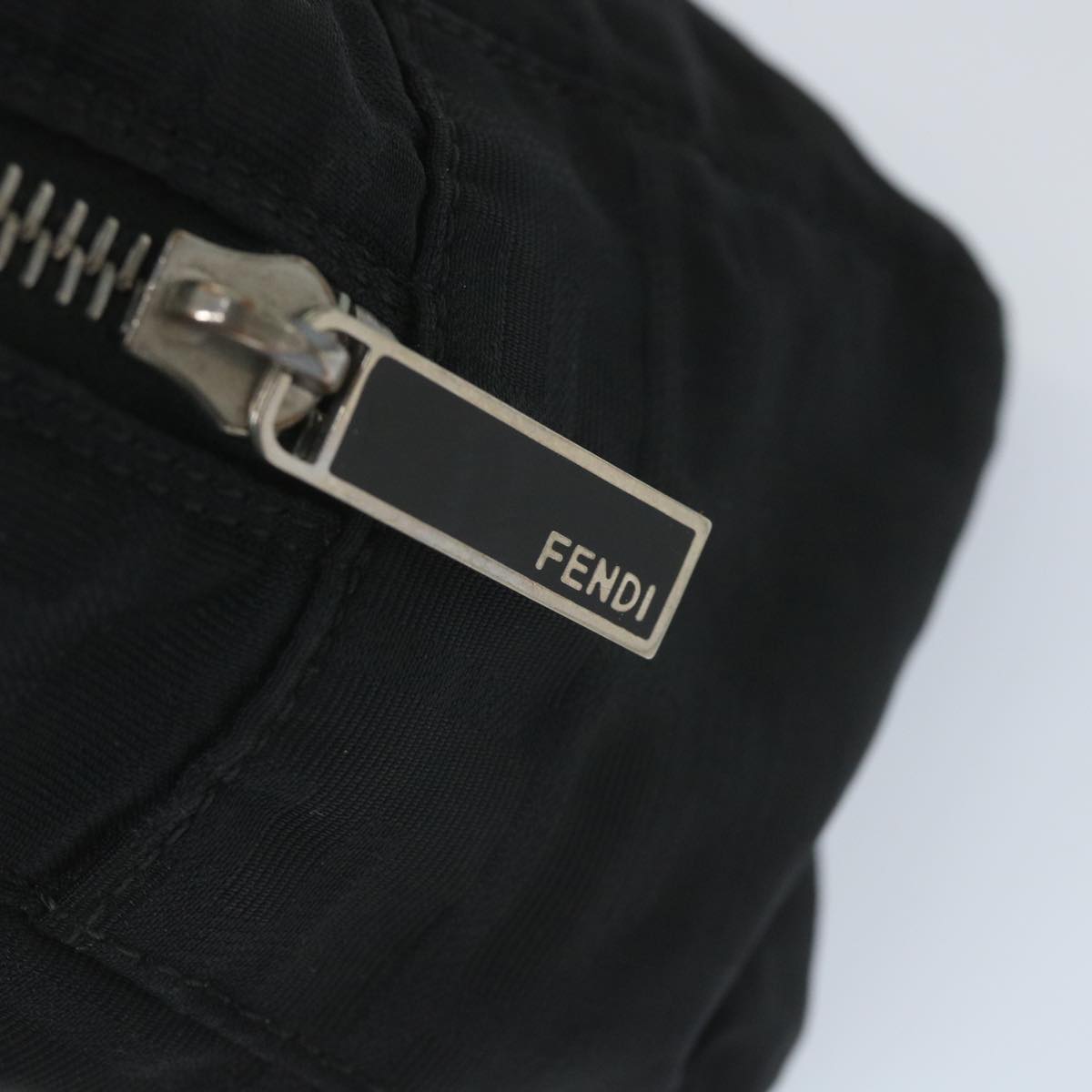 FENDI Zucca Canvas Tote Bag Nylon Leather Blackac2414