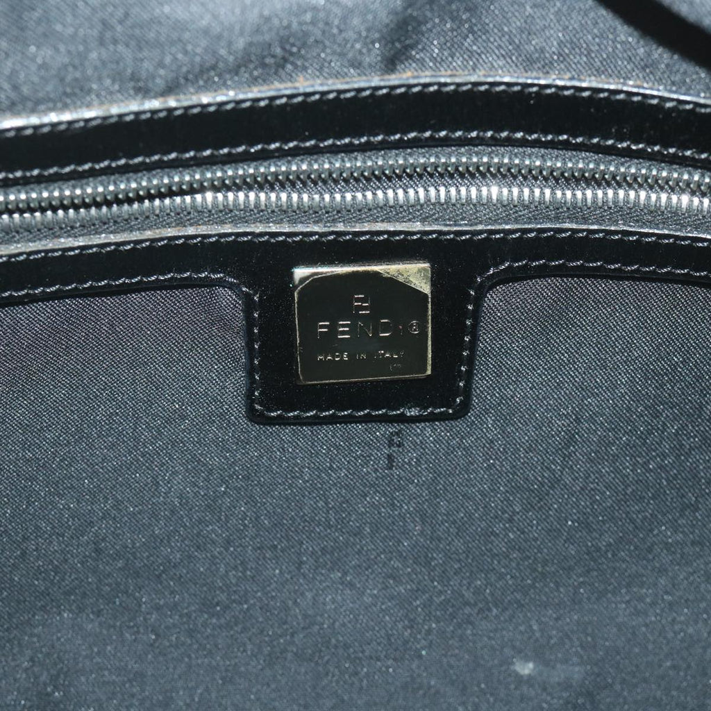 FENDI Zucca Canvas Tote Bag Nylon Leather Blackac2414