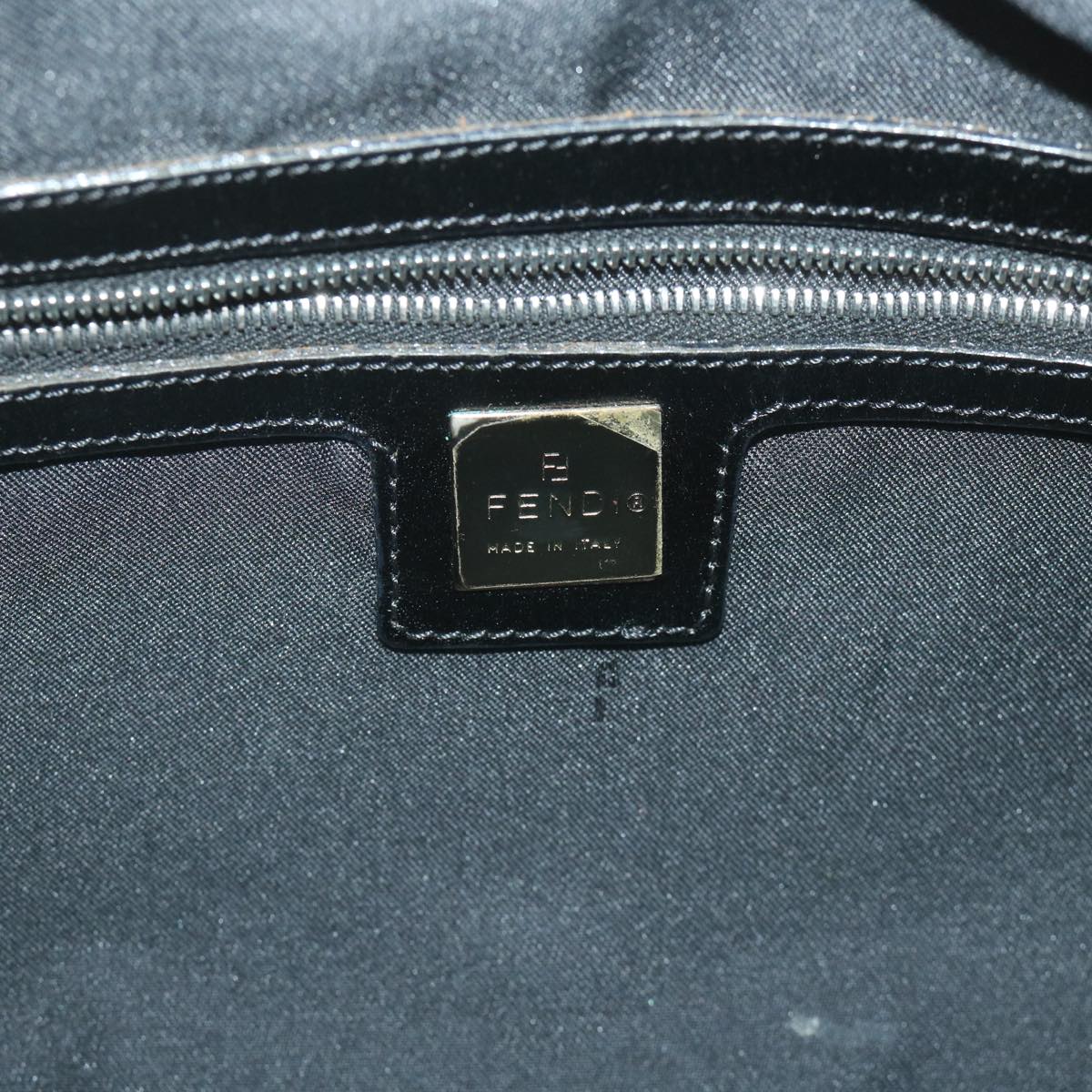 FENDI Zucca Canvas Tote Bag Nylon Leather Blackac2414