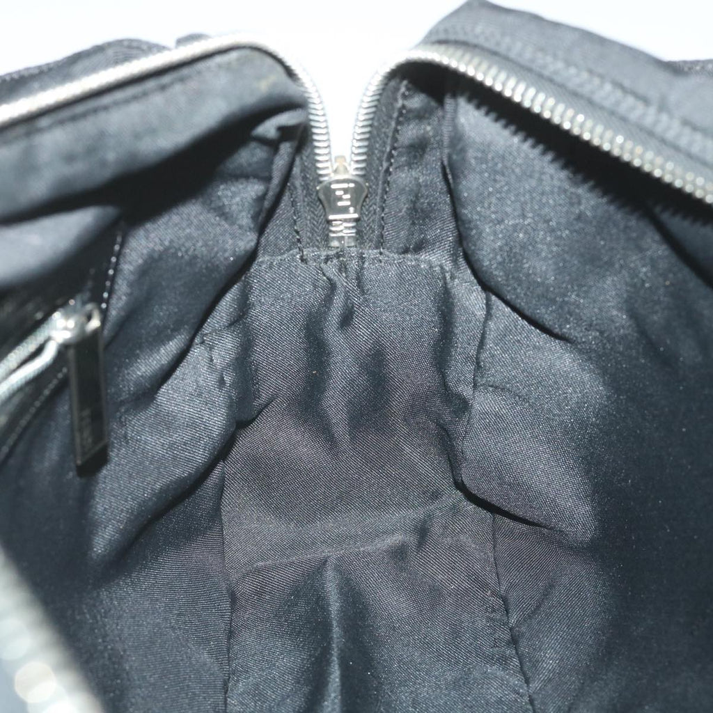 FENDI Zucca Canvas Tote Bag Nylon Leather Blackac2414