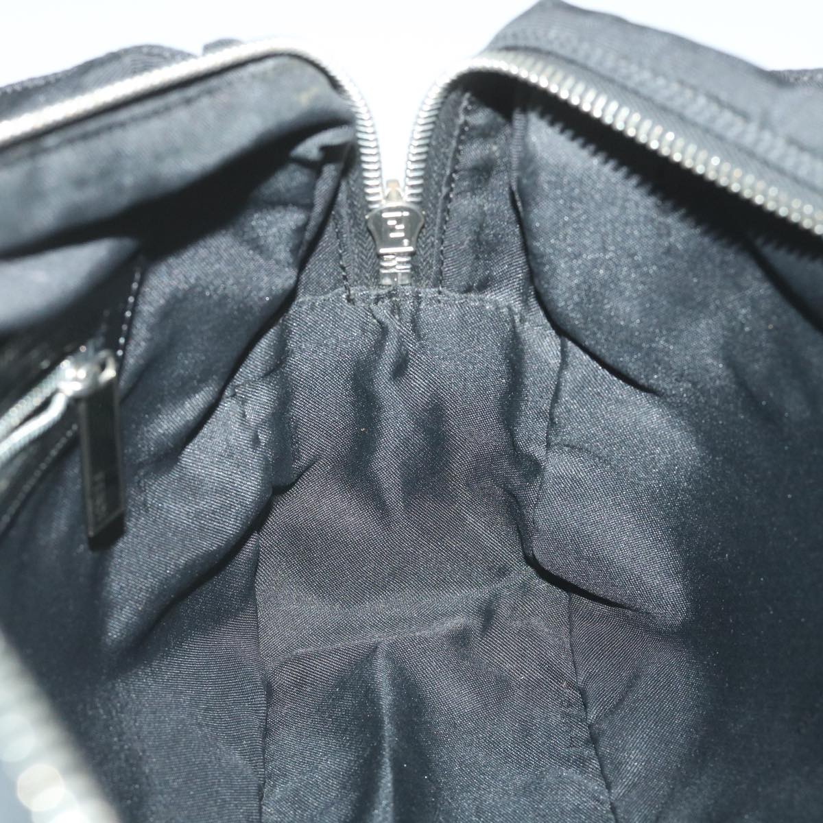 FENDI Zucca Canvas Tote Bag Nylon Leather Blackac2414