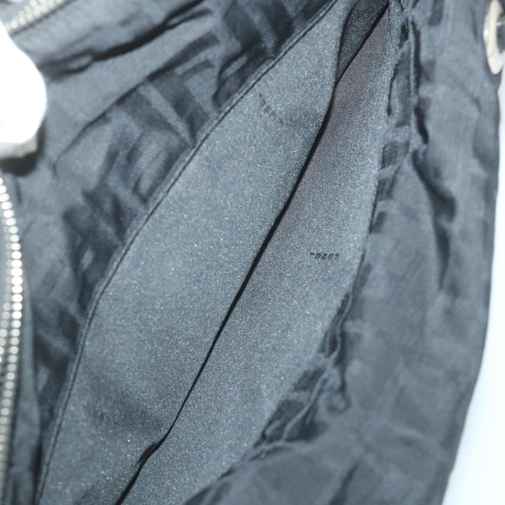 FENDI Zucca Canvas Tote Bag Nylon Leather Blackac2414