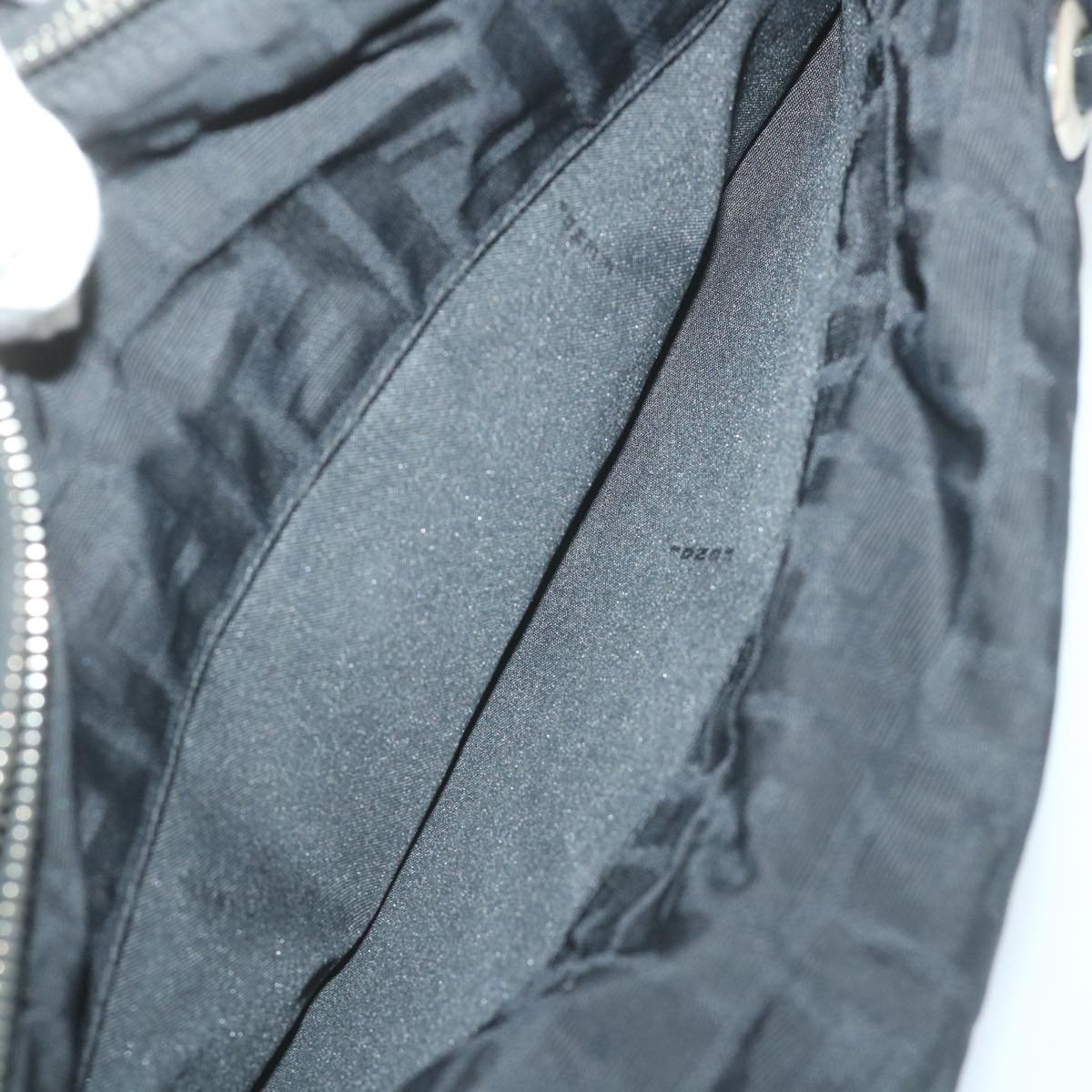 FENDI Zucca Canvas Tote Bag Nylon Leather Blackac2414