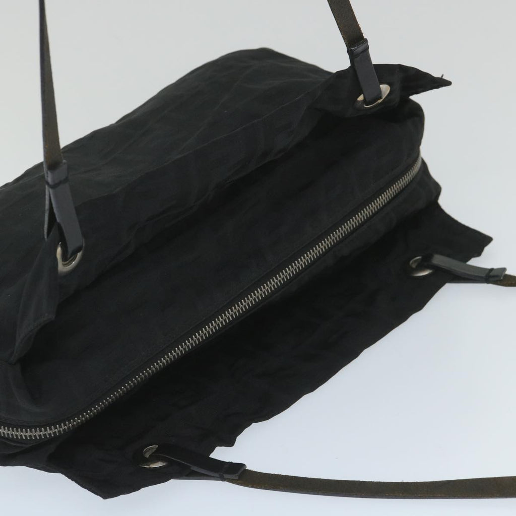 FENDI Zucca Canvas Tote Bag Nylon Leather Blackac2414