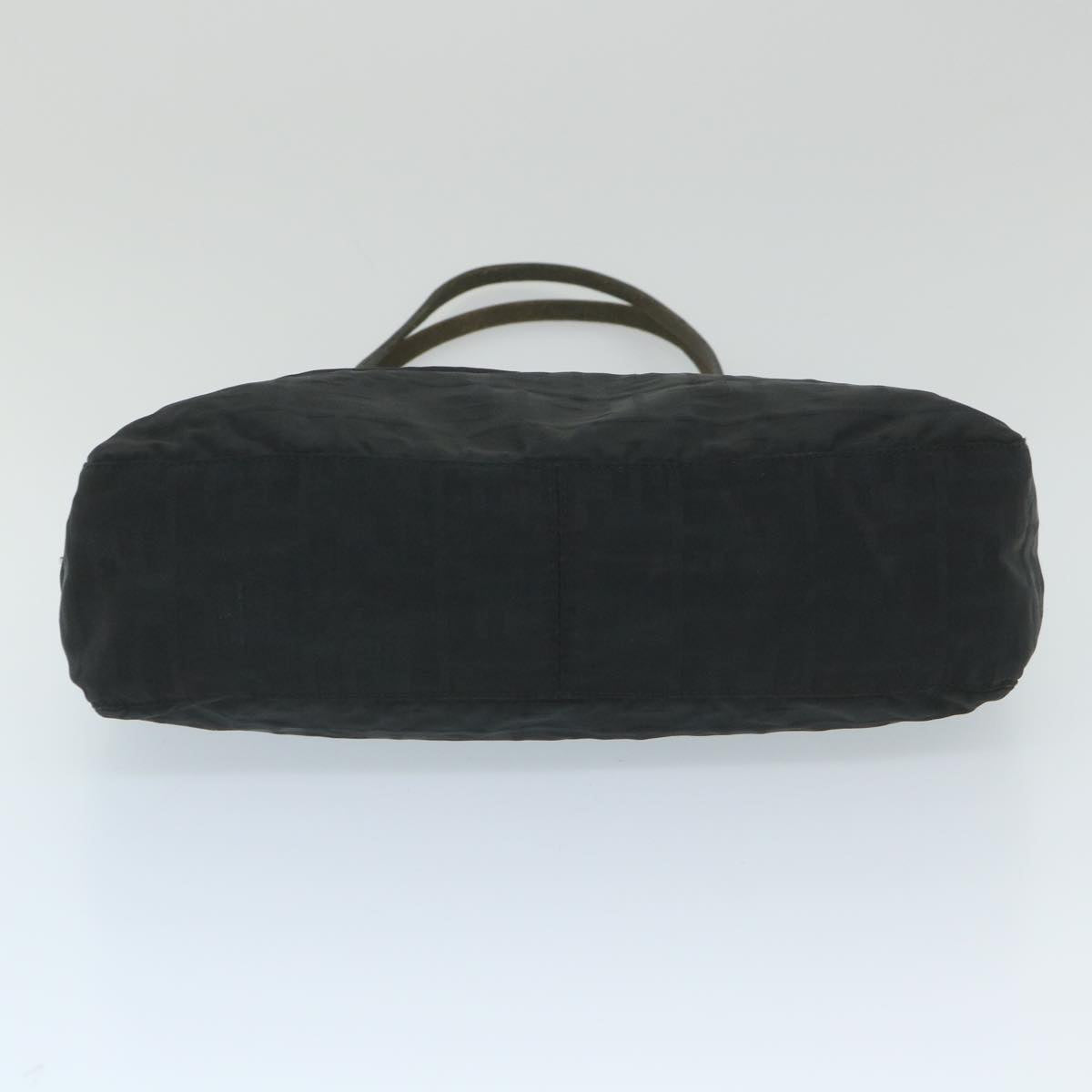 FENDI Zucca Canvas Tote Bag Nylon Leather Blackac2414