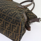 FENDI Zucca Canvas Shoulder Bag Black Brownac2439