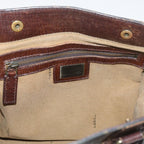 FENDI Zucca Canvas Shoulder Bag Black Brownac2439