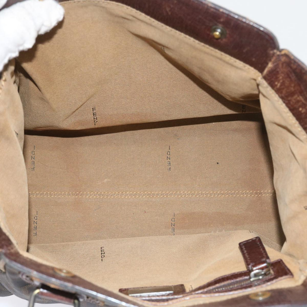 FENDI Zucca Canvas Shoulder Bag Black Brownac2439