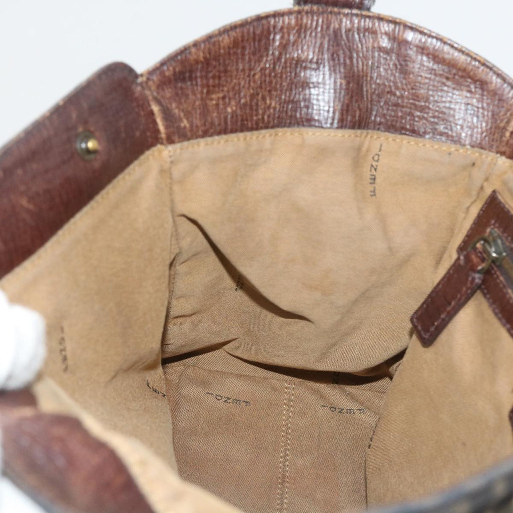 FENDI Zucca Canvas Shoulder Bag Black Brownac2439