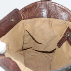 FENDI Zucca Canvas Shoulder Bag Black Brownac2439