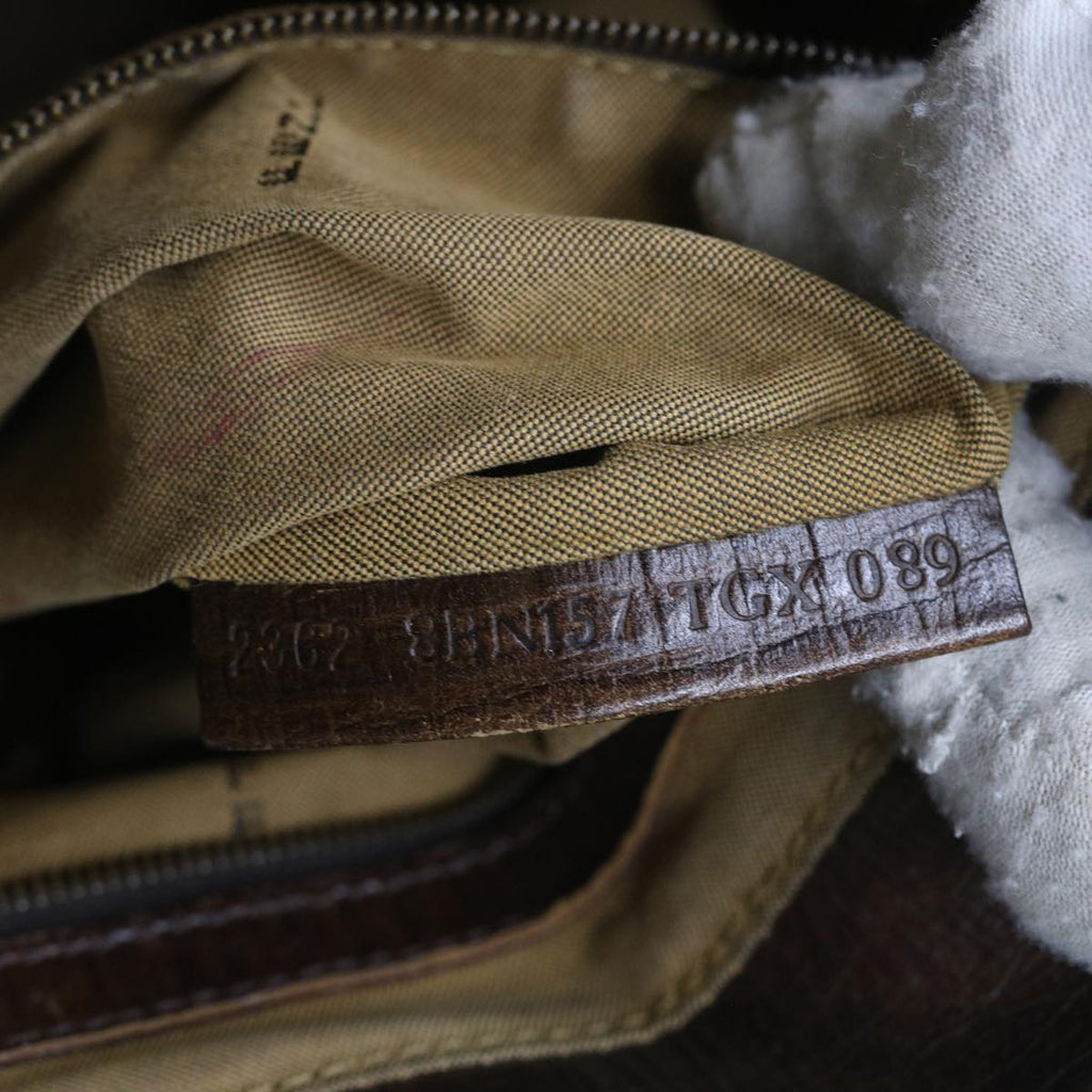 FENDI Zucca Canvas Shoulder Bag Black Brownac2439