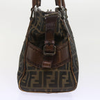 FENDI Zucca Canvas Shoulder Bag Black Brownac2439