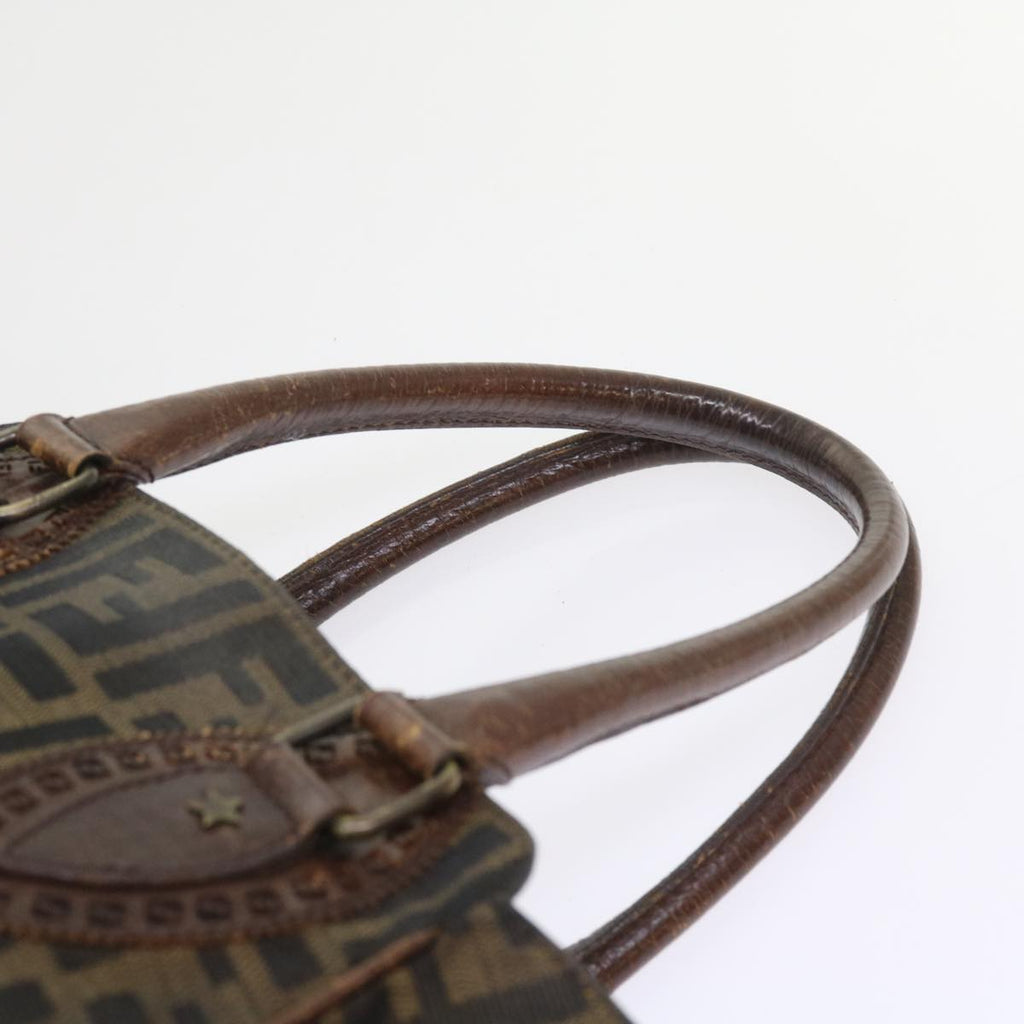 FENDI Zucca Canvas Shoulder Bag Black Brownac2439