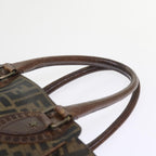 FENDI Zucca Canvas Shoulder Bag Black Brownac2439