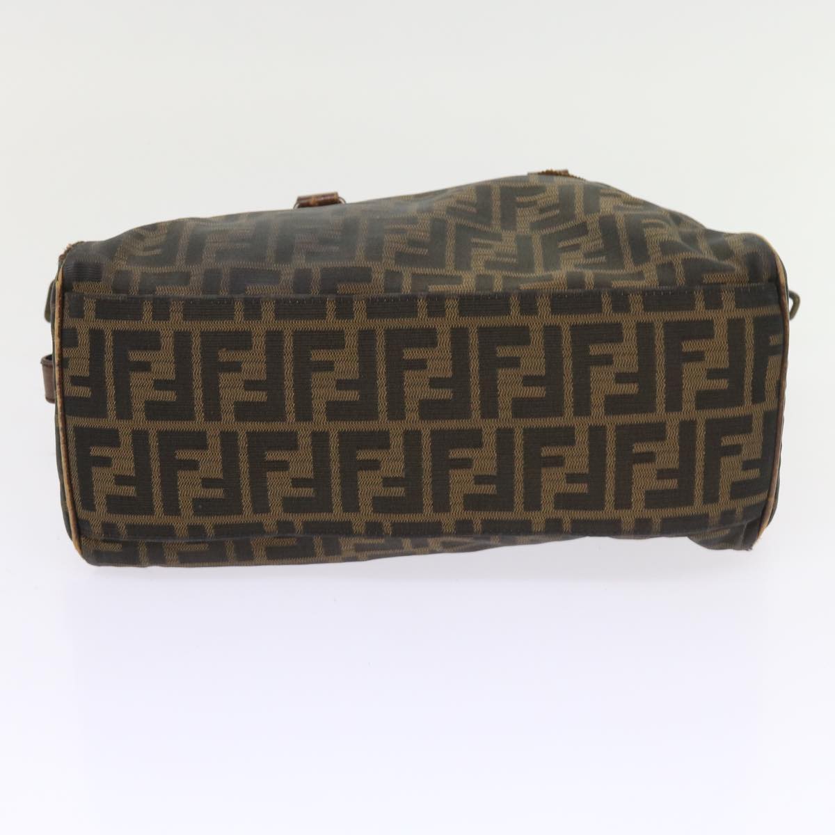 FENDI Zucca Canvas Shoulder Bag Black Brownac2439