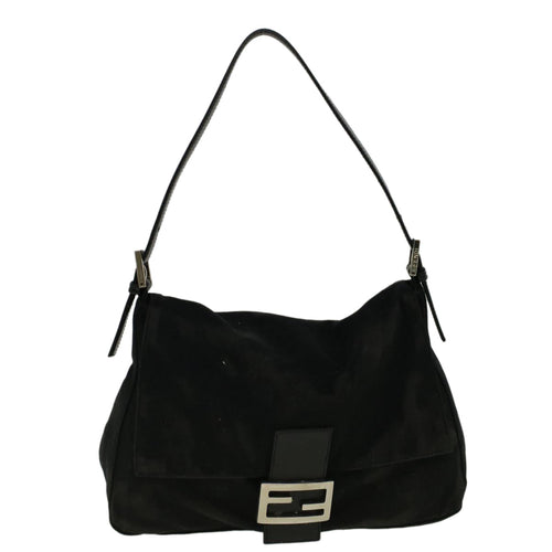 FENDI Mamma Baguette Shoulder Bag Nylon Blackac2482