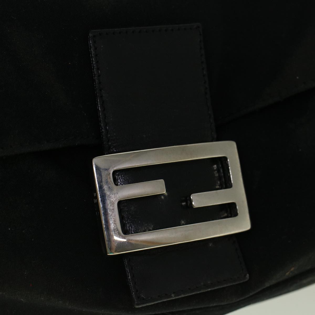 FENDI Mamma Baguette Shoulder Bag Nylon Blackac2482