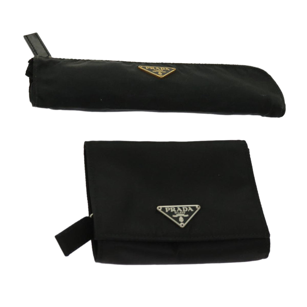 PRADA Pouch Wallet Nylon 2Set Black  ac2499