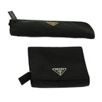 PRADA Pouch Wallet Nylon 2Set Black  ac2499
