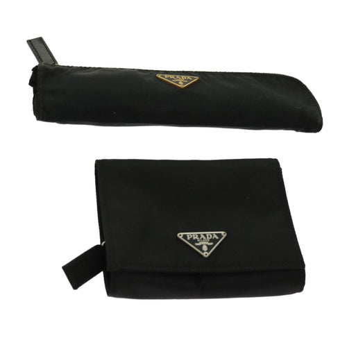 PRADA Pouch Wallet Nylon 2Set Black  ac2499