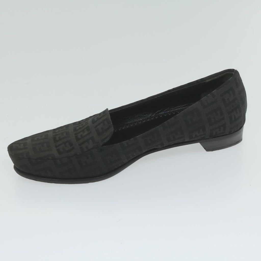 FENDI Zucchino Canvas loafers shoes Blackac2503