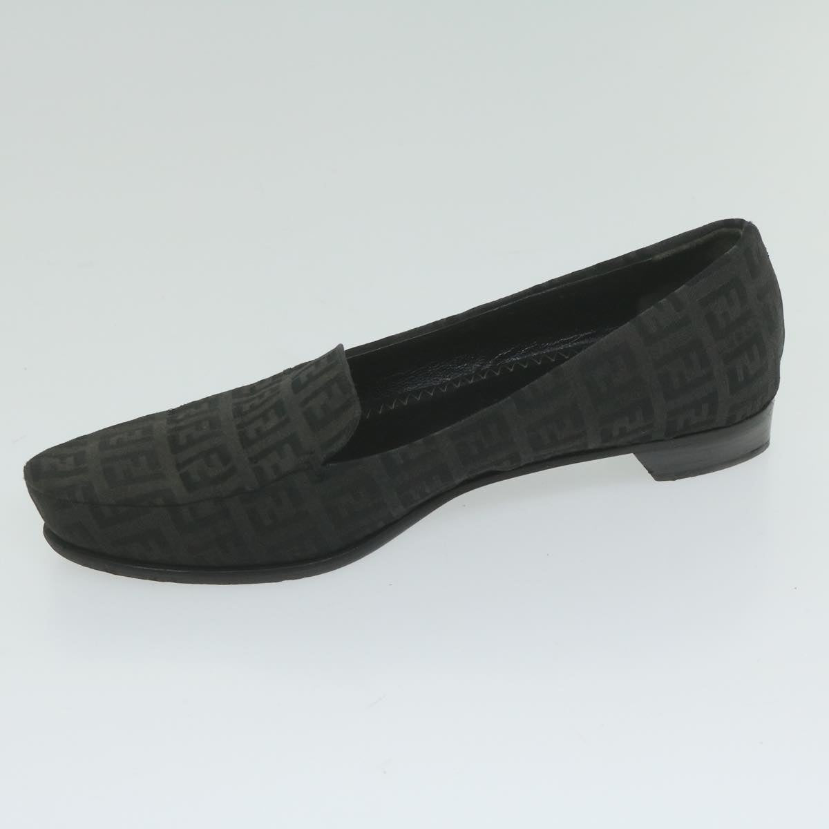 FENDI Zucchino Canvas loafers shoes Blackac2503