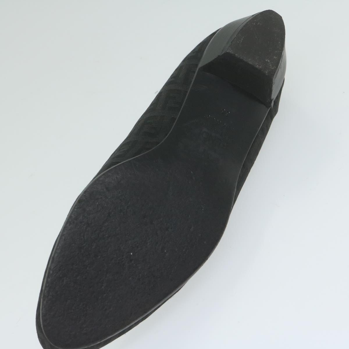 FENDI Zucchino Canvas loafers shoes Blackac2503