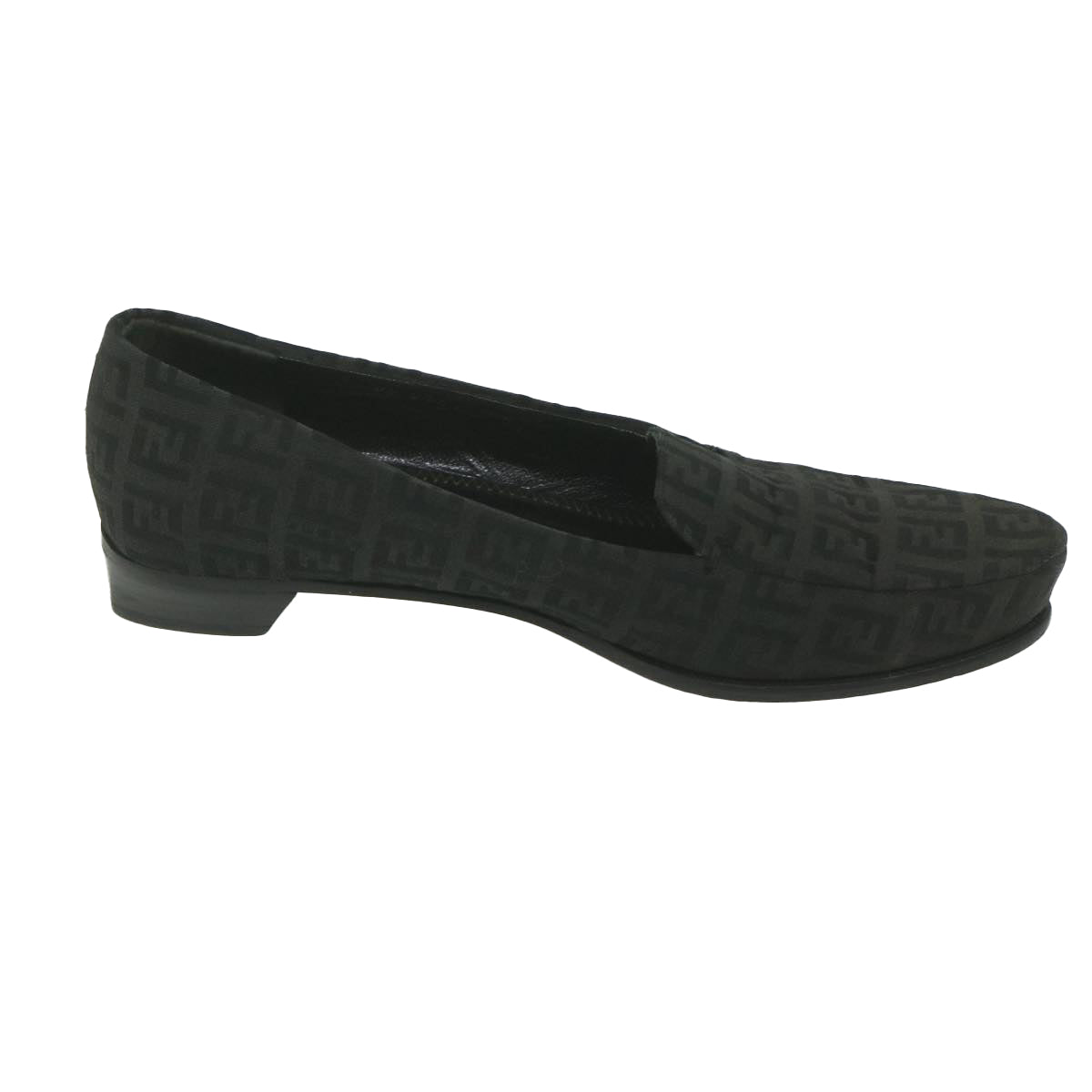 FENDI Zucchino Canvas loafers shoes Blackac2503