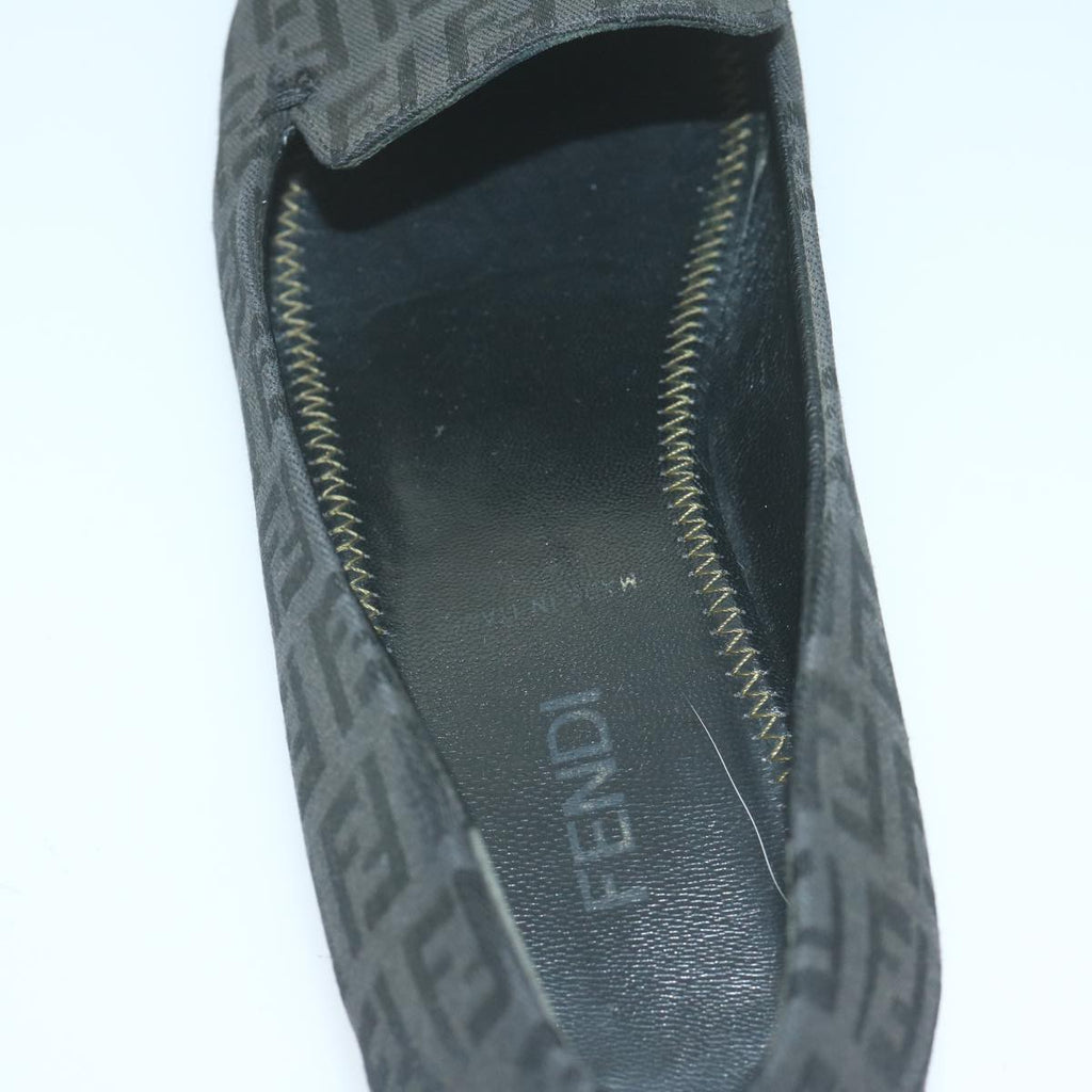 FENDI Zucchino Canvas loafers shoes Blackac2503